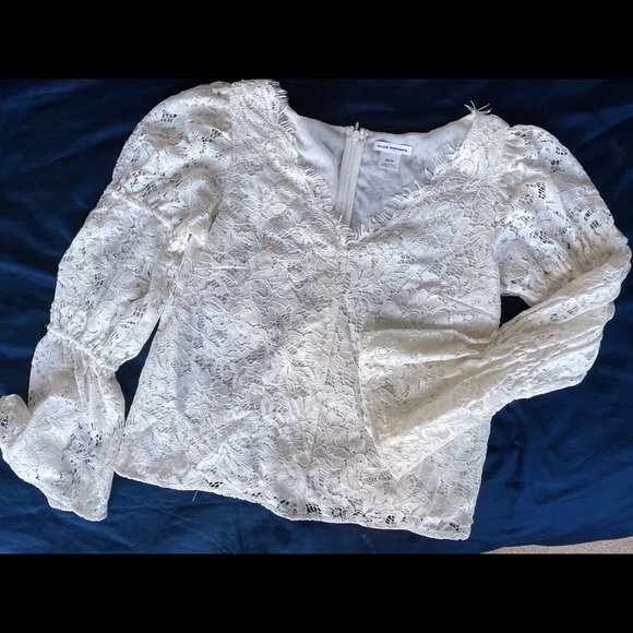 Club Monaco Lace Top,color:cashew milk - Picture 2 of 4